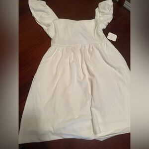 Altar'd State Cream Pleated Off-the-Shoulder Mini Dress